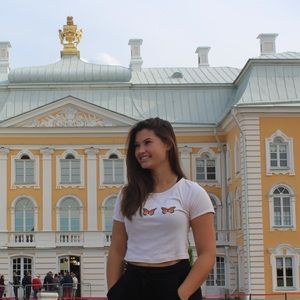 Cropped butterfly shirt